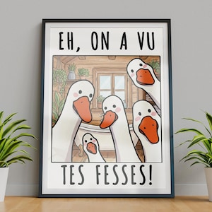 Poster Funny Ducks pour salle de bain - Art de la toilette français