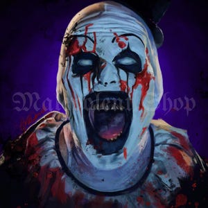 Work Of Art. Horror Killer Clown Digital Artwork Digital Art Print, Digital Print Digital Download Horror Art