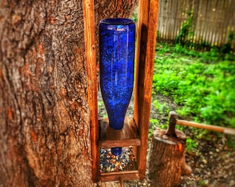 Handmade Wine Bottle Bird Feeder