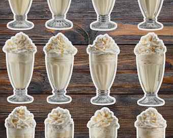 Vanilla Milkshake Die Cut Vinyl Sticker Set – For Notebook, Laptop, Water Bottle & Scrapbooking