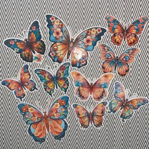 Colorful Floral Butterfly Sticker Set | Sticker | Laptop Sticker | Water Bottle Sticker | Notebook Sticker