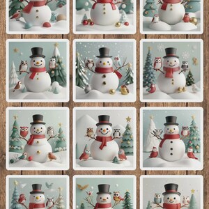 Christmas Snowman Die Cut Vinyl Sticker Set | Funny Sticker | Laptop Sticker | Water Bottle Sticker | Notebook Sticker