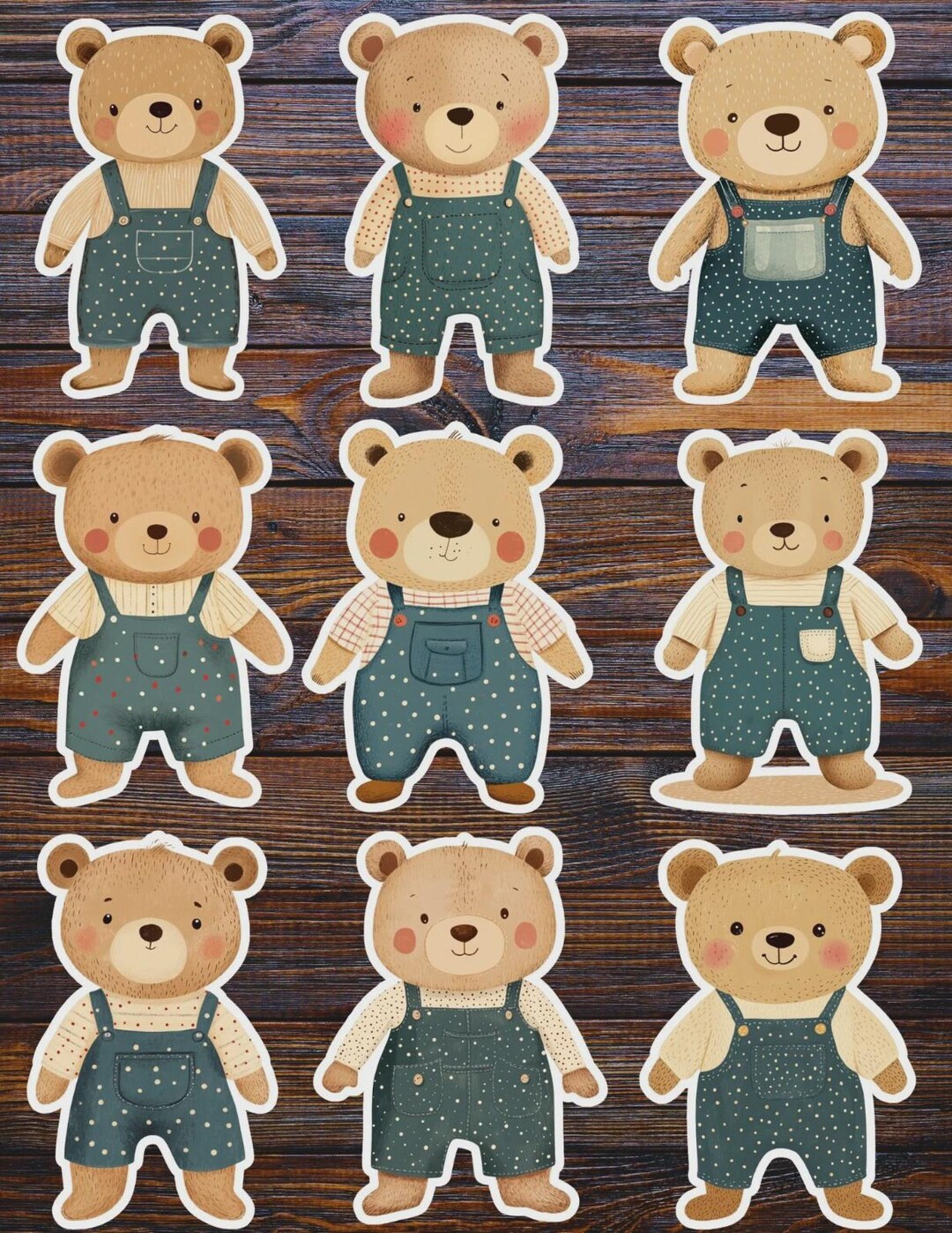 Overalls Sticker Bear in Overalls Vinyl Die Cut Sticker Set | Funny Sticker | Laptop ...