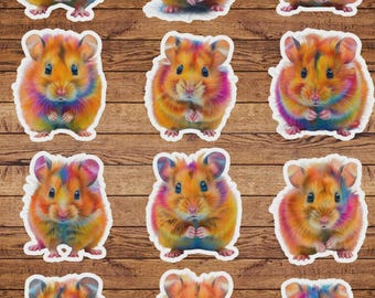 Colorful Hamster Die Cut Sticker Set | Funny Sticker | Laptop Sticker | Water Bottle Sticker | Notebook Sticker