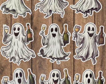 Party Ghost Die Cut Vinyl Sticker Set – For Notebook, Laptop, Water Bottle & Scrapbooking