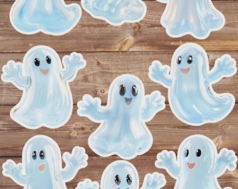 Cute Ghost Die Cut Vinyl Sticker Set – For Notebook, Laptop, Water Bottle & Scrapbooking
