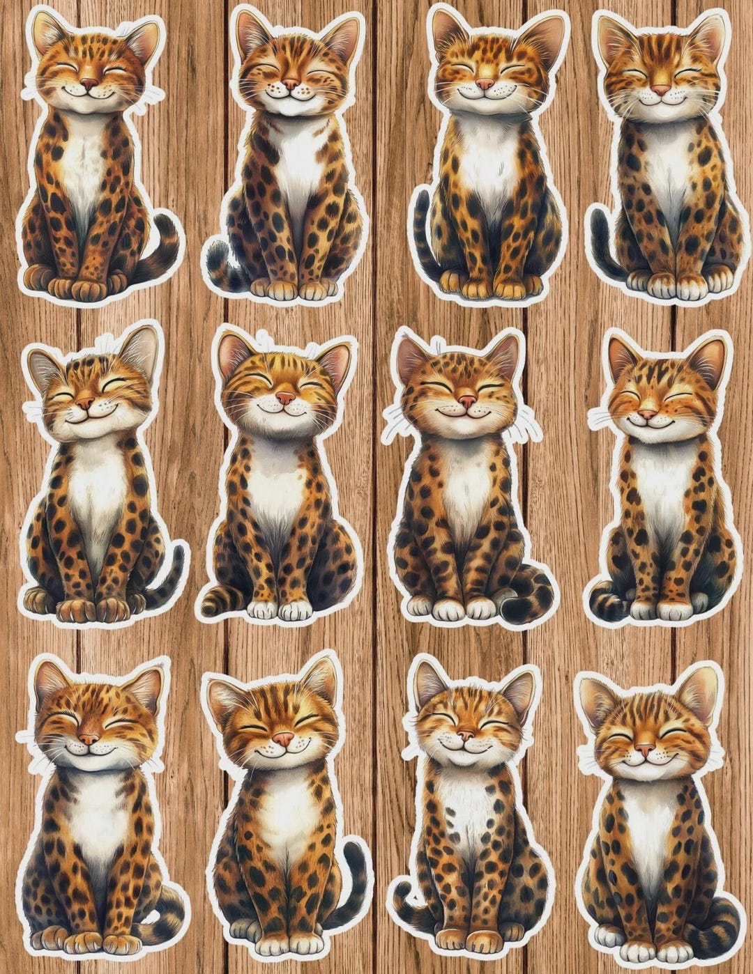 Smiling Spotted Cat Vinyl Die Cut Sticker Set | Funny Sticker | Laptop ...