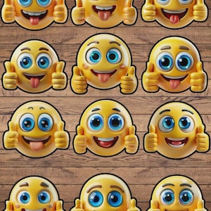 Thumbs Up Emoji Vinyl Die Cut Sticker Set | Funny Sticker | Laptop Sticker | Water Bottle Sticker | Notebook Sticker