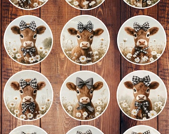 Cute Highland Cow Die Cut Vinyl Sticker Set – For Notebook, Laptop, Water Bottle & Scrapbooking