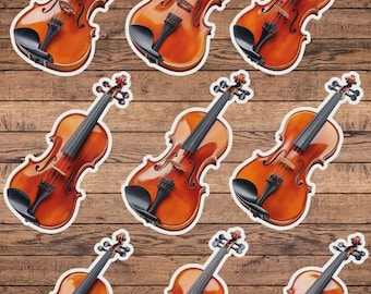 Violin Vinyl Die Cut Sticker Set | Funny Sticker | Laptop Sticker | Water Bottle Sticker | Notebook Sticker
