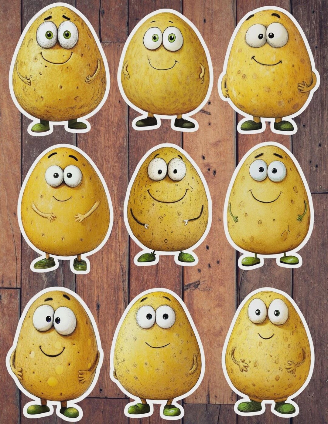 Cute Potato Guy Die Cut Vinyl Sticker Set | Funny Sticker | Laptop ...