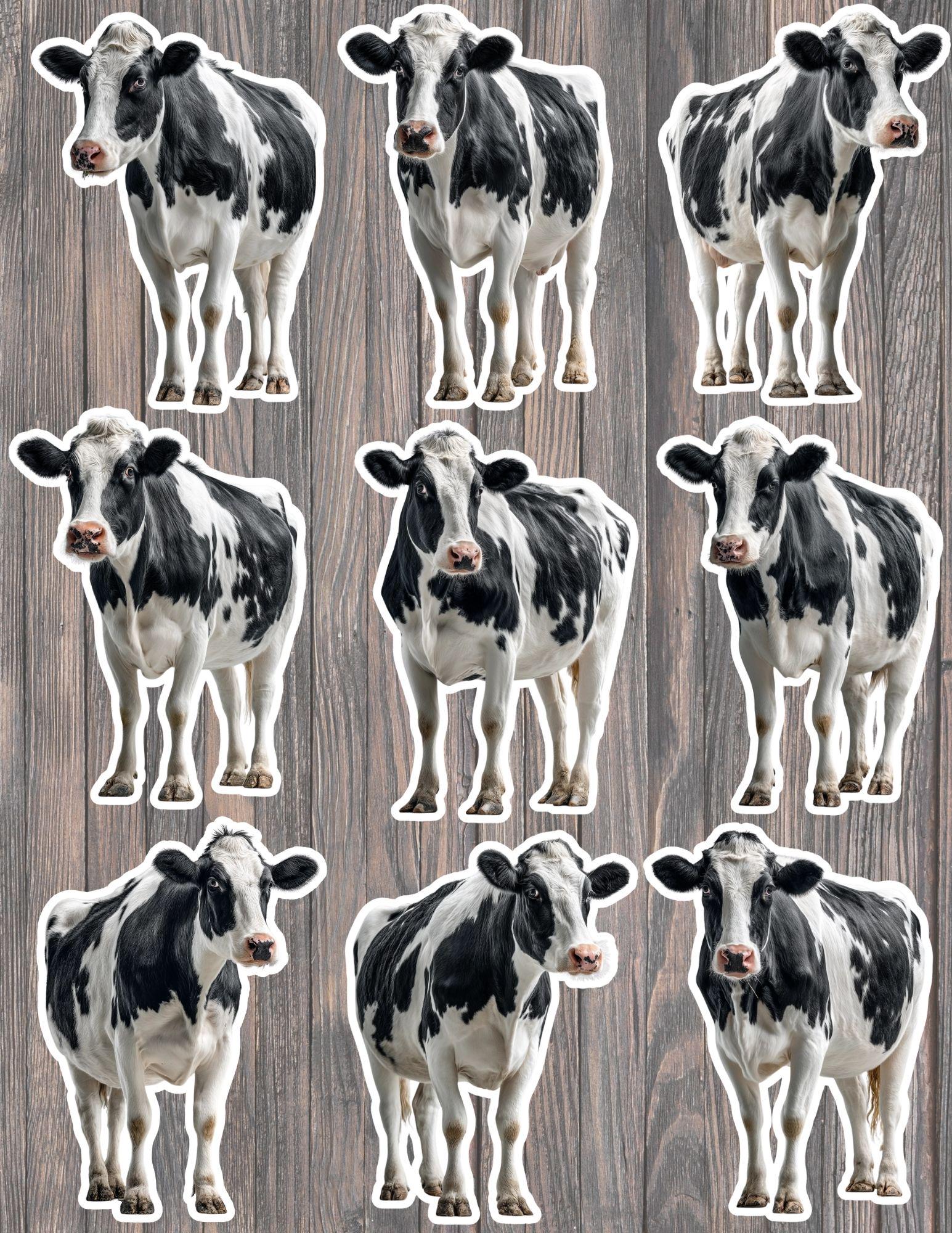 Cow Die Cut Vinyl Sticker Set – for Notebook, Laptop, Water Bottle ...
