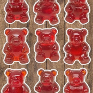 Red Gummy Bear Vinyl Die Cut Sticker Set | Funny Sticker | Laptop Sticker | Water Bottle Sticker | Notebook Sticker