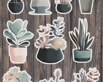 Succulents Die Cut Vinyl Sticker Set – For Notebook, Laptop, Water Bottle & Scrapbooking