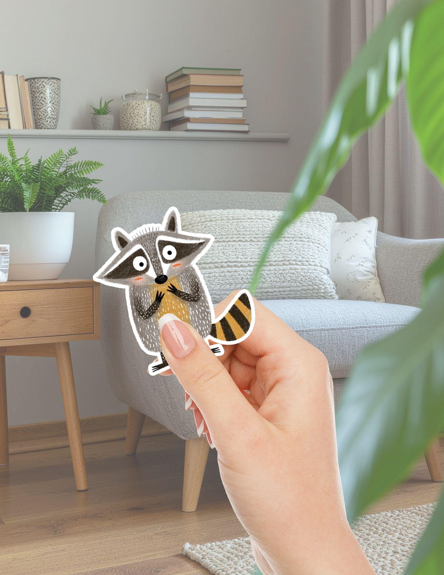 Cartoon Raccoon Sticker Set | Mischief Maker Vinyl Decals - Etsy