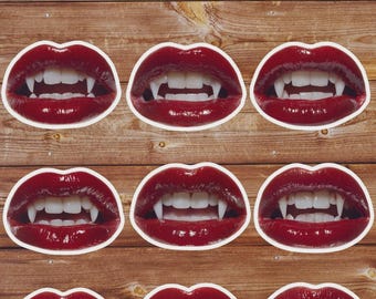 Vampire Lips Die Cut Sticker Set | Funny Sticker | Laptop Sticker | Water Bottle Sticker | Notebook Sticker