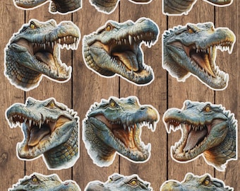 Angry Alligator Sticker Set | Funny Sticker | Laptop Sticker | Water Bottle Sticker | Notebook Sticker