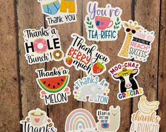 Thank You Puns Sticker Set | Funny Sticker | Laptop Sticker | Water Bottle Sticker | Notebook Sticker
