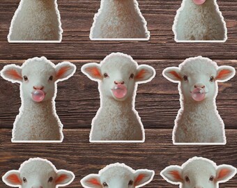 Bubblegum Lamb Vinyl Die Cut Sticker Set | Funny Sticker | Laptop Sticker | Water Bottle Sticker | Notebook Sticker