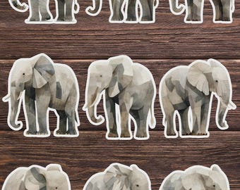 Textured Elephant Die Cut Vinyl Sticker Set | Funny Sticker | Laptop Sticker | Water Bottle Sticker | Notebook Sticker