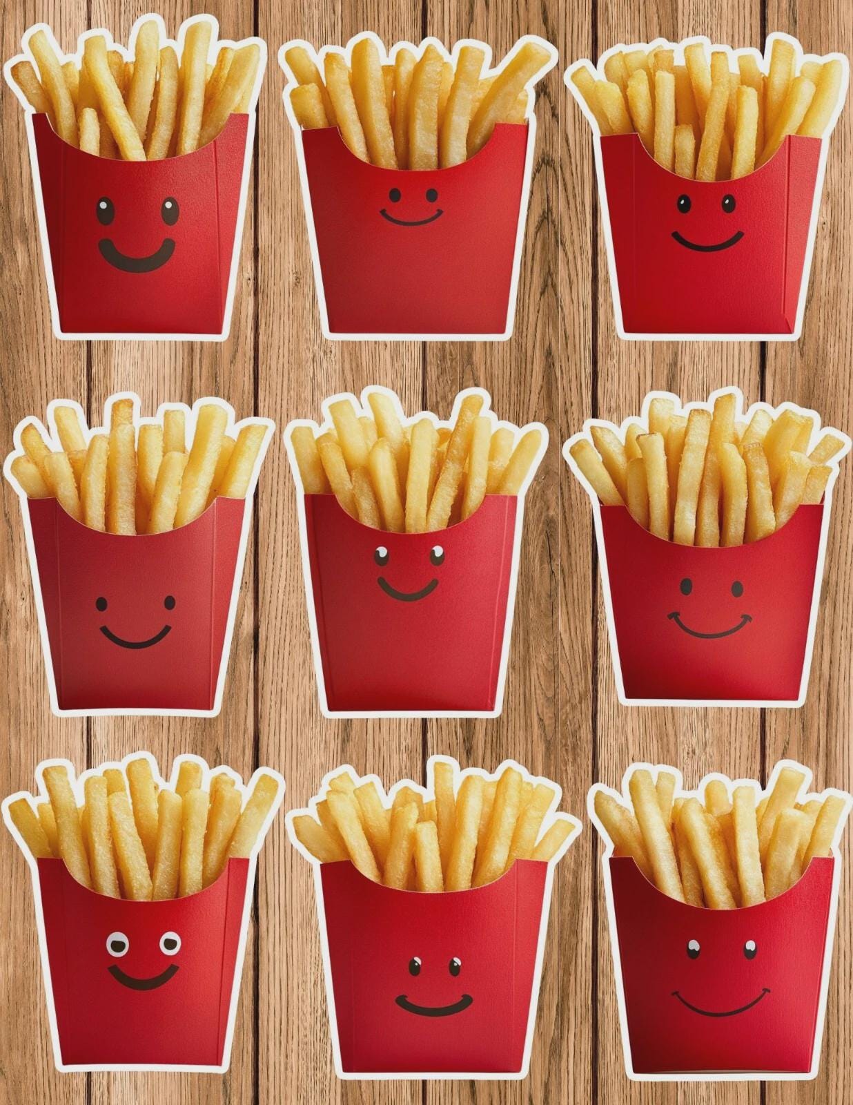 French Fries Vinyl Die Sticker Set | Funny Sticker | Laptop Sticker ...