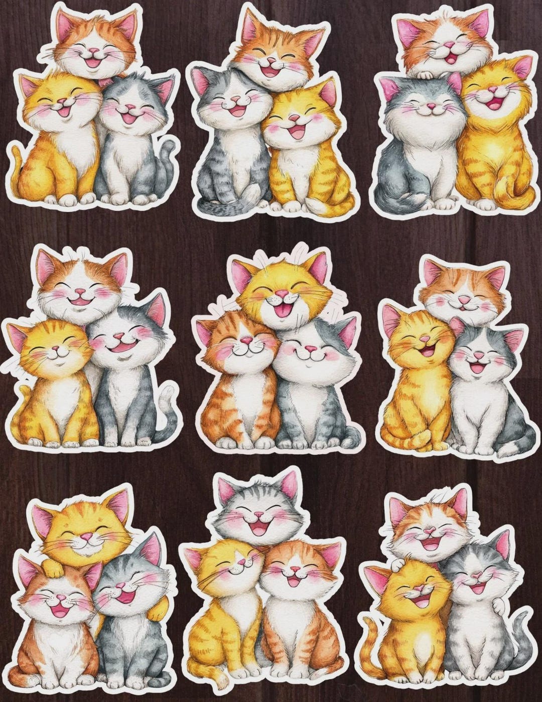 Kitty Friends Vinyl Die Cut Sticker Set | Funny Sticker | Laptop ...