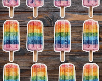 Rainbow Popsicle Die Cut Sticker Set | Funny Sticker | Laptop Sticker | Water Bottle Sticker | Notebook Sticker