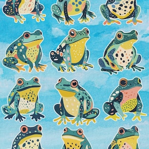 Abstract Frog Die Cut Sticker Set | Funny Sticker | Laptop Sticker | Water Bottle Sticker | Notebook Sticker