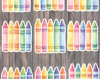 Crayons Die Cut Vinyl Sticker Set – For Notebook, Laptop, Water Bottle & Scrapbooking