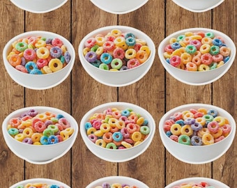 Bowl of Fruity Cereal Die Cut Sticker Set | Sticker | Laptop Sticker | Water Bottle Sticker | Notebook Sticker