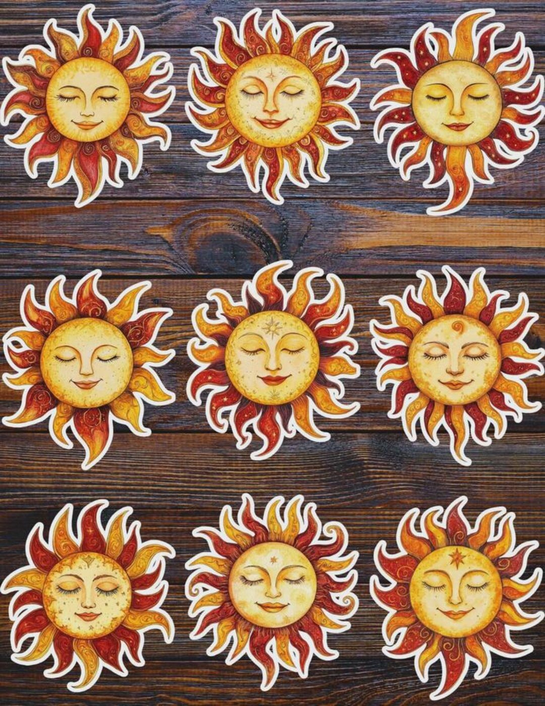 Sun Sticker Redium Celestrial Sun Die Cut Vinyl Sticker Set | Funny Sticker | Laptop ...