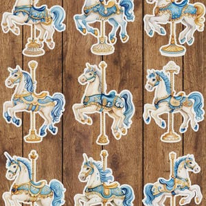 Carousel Horse Vinyl Die Cut Sticker Set | Funny Sticker | Laptop Sticker | Water Bottle Sticker | Notebook Sticker