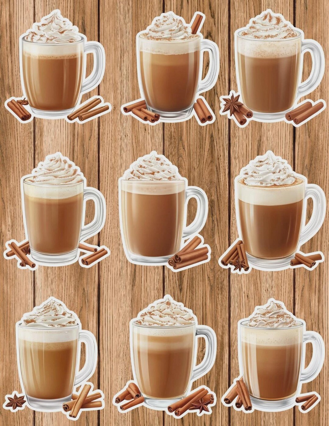 Mug of Chai Tea Die Cut Vinyl Sticker Set – for Notebook, Laptop, Water ...