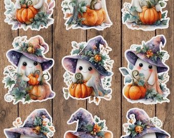 Decorative Ghost Die Cut Vinyl Sticker Set – For Notebook, Laptop, Water Bottle & Scrapbooking