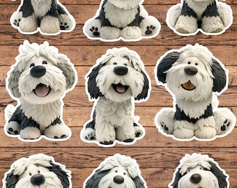 Cute Fluffy Dog Die Cut Sticker Set | Funny Sticker | Laptop Sticker | Water Bottle Sticker | Notebook Sticker