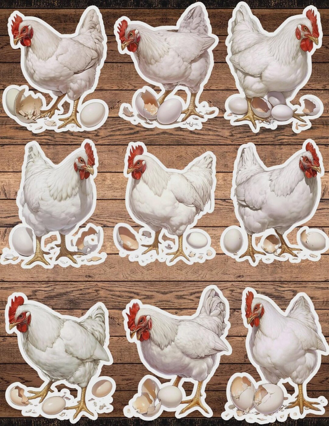 Chicken With Egg Die Cut Vinyl Sticker Set – for Notebook, Laptop ...