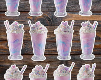 Love Milkshake Die Cut Vinyl Sticker Set – For Notebook, Laptop, Water Bottle & Scrapbooking