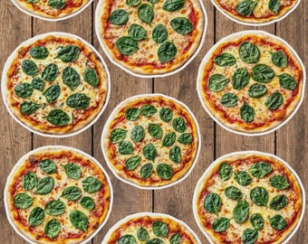 Spinach Pizza Die Cut Vinyl Sticker Set – For Notebook, Laptop, Water Bottle & Scrapbooking