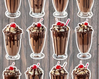 Chocolate Milkshake Die Cut Vinyl Sticker Set – For Notebook, Laptop, Water Bottle & Scrapbooking