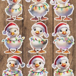 Christmas Duck Die Cut Vinyl Sticker Set | Funny Sticker | Laptop Sticker | Water Bottle Sticker | Notebook Sticker