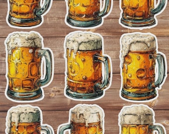 Beer Mug Vinyl Sticker Set | Funny Laptop Decals