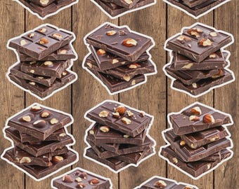 Chocolate Almond Bar Vinyl Die Cut Sticker Set | Funny Sticker | Laptop Sticker | Water Bottle Sticker | Notebook Sticker