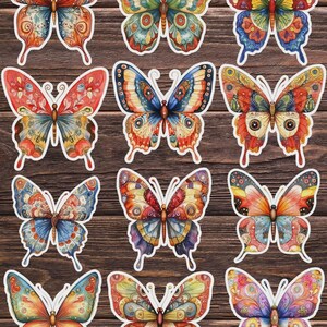 Patterned Butterfly Vinyl Die Cut Sticker Set | Funny Sticker | Laptop Sticker | Water Bottle Sticker | Notebook Sticker