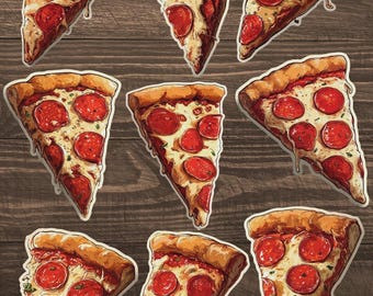 Pizza Slice Vinyl Die Cut Sticker Set Funny Sticker Laptop Sticker Water Bottle Sticker Notebook Sticker