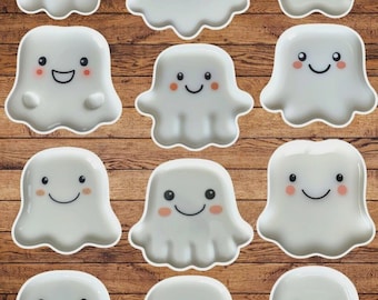 Cute Kawaii Ghost Die Cut Vinyl Sticker Set – For Notebook, Laptop, Water Bottle & Scrapbooking