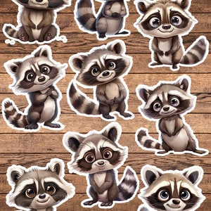 Silly Raccoon Die Cut Sticker Set | Funny Sticker | Laptop Sticker | Water Bottle Sticker | Notebook Sticker