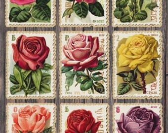 Ensemble d'autocollants en vinyle découpés à l'emporte-pièce, style vintage, motif rose – Décoration florale pour ordinateur portable, carnet et bouteille d'eau