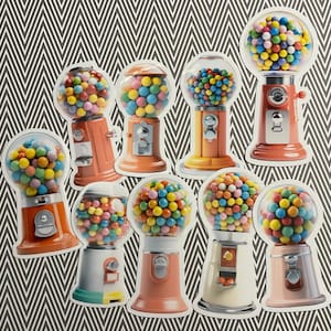 Gumball Machine Sticker Set | Funny Sticker | Laptop Sticker | Water Bottle Sticker | Notebook Sticker
