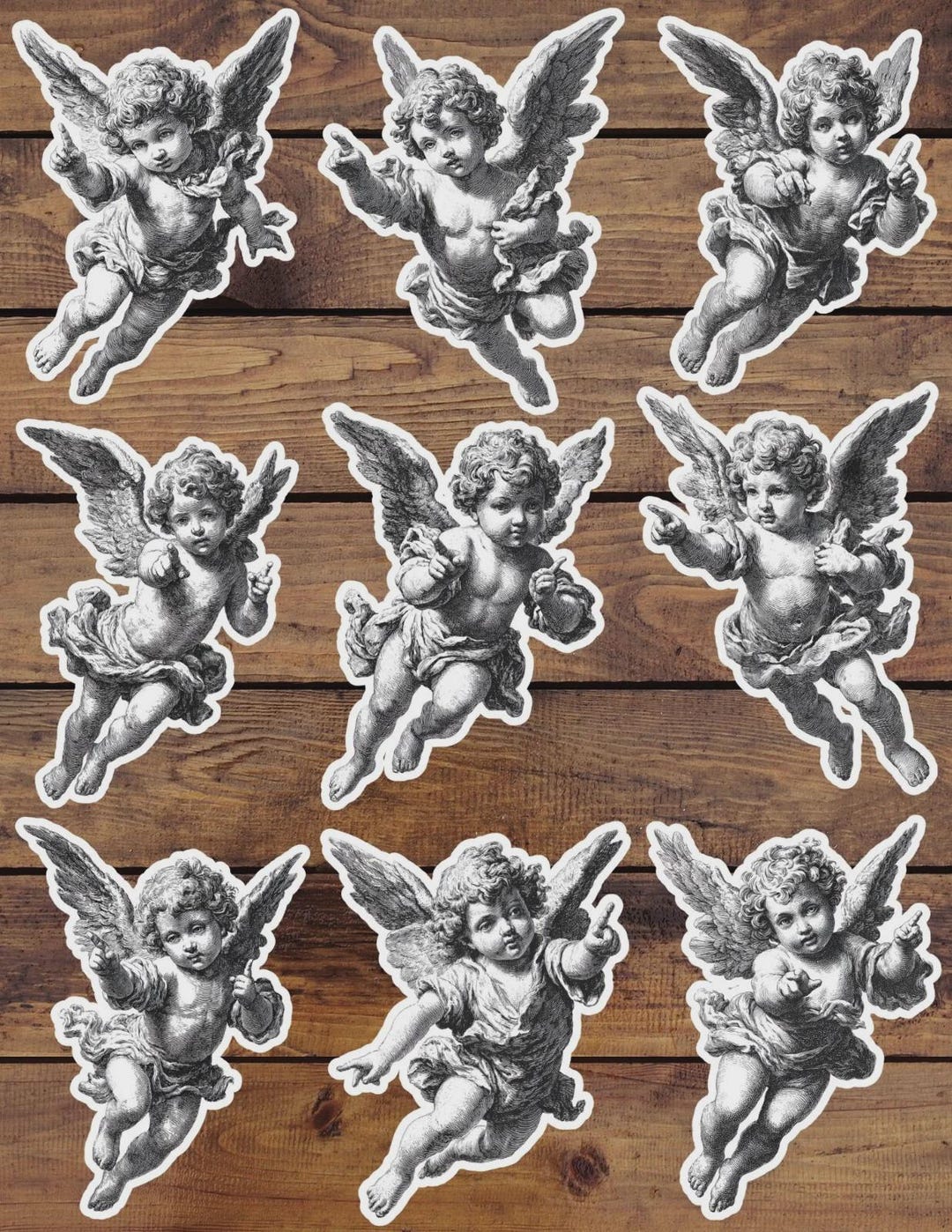 Pointing Angel Die Cut Sticker Set | Funny Sticker | Laptop Sticker ...