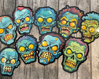Colorful Cartoon Zombie Die Cut Vinyl Sticker Set – For Notebook, Laptop, Water Bottle & Scrapbooking
